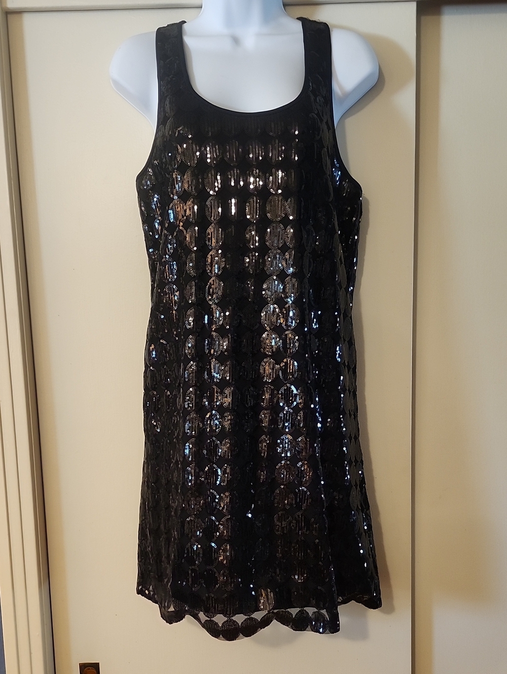 Hype Black Sequin Tank Mini Dress